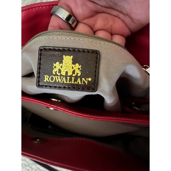 Rowallan Of Scotland Shoulder Bag Crossbody Strap Womens Pink Brown Leather - Picture 10 of 10